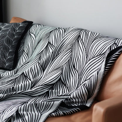 Ownkoti Künstlerische Blattstrickdecke - image 6