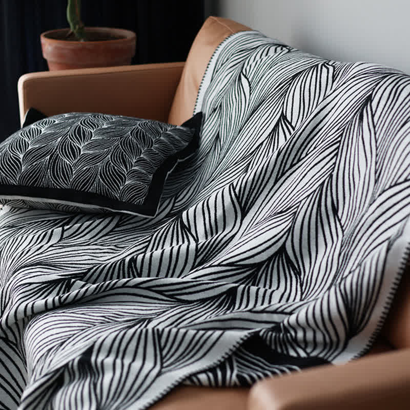 Ownkoti Künstlerische Blattstrickdecke - image 7