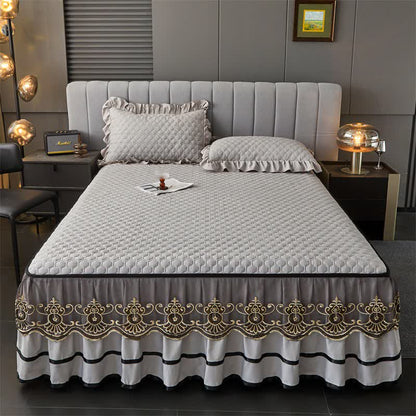 Ownkoti Stepplaken mit abnehmbarem Bettrock - Grau - 2 Kissenbezüge - 48cm x 74cm - image 12