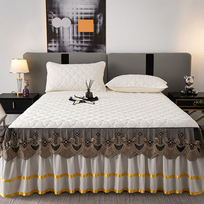 Ownkoti Herz-Stepp-Spitzen-Bettrock-Spannbettlaken - image 5