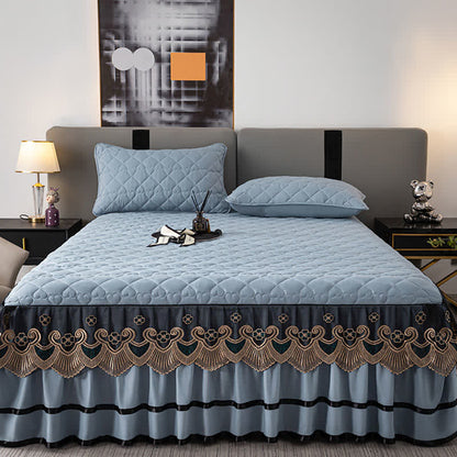 Ownkoti Herz-Stepp-Spitzen-Bettrock-Spannbettlaken - image 18