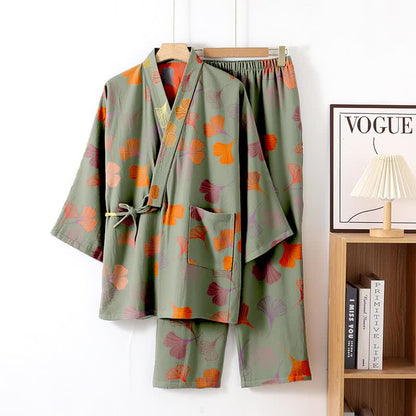 Kimono-Loungewear-Set aus Ginkgo-Baumwollgaze - image 26