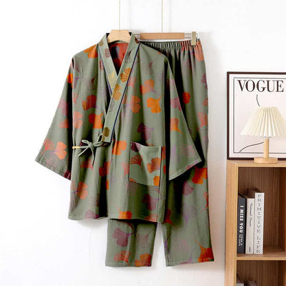 Kimono-Loungewear-Set aus Ginkgo-Baumwollgaze - image 57