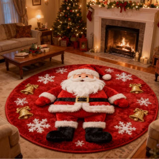 Ownkoti Weihnachtsmann-Teppich mit 3D-Effekt - A - 140cm x 140cm - image 0