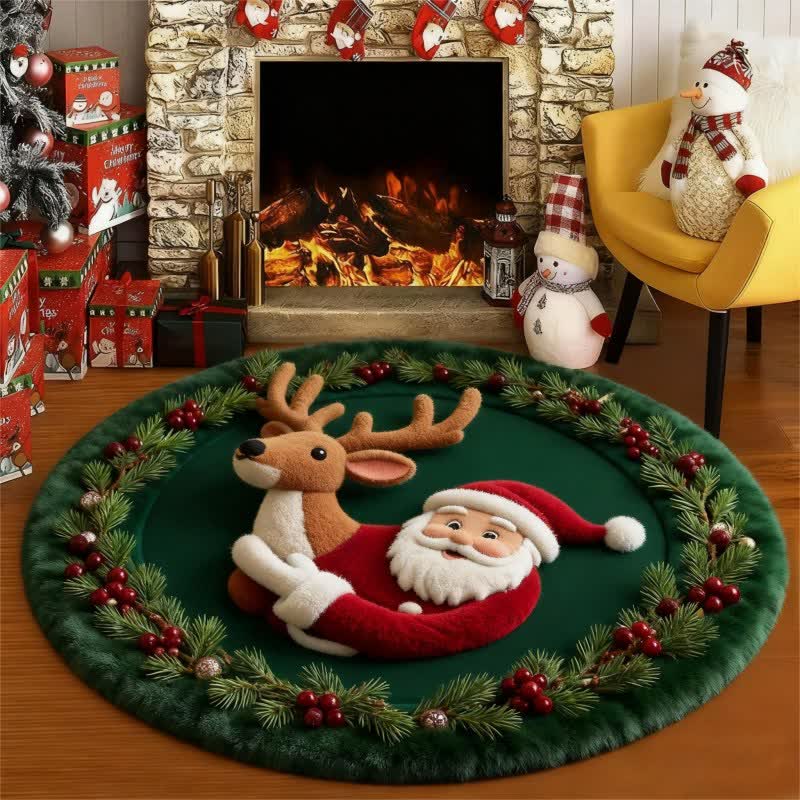 Ownkoti Weihnachtsmann-Teppich mit 3D-Effekt - B - 140cm x 140cm - image 3