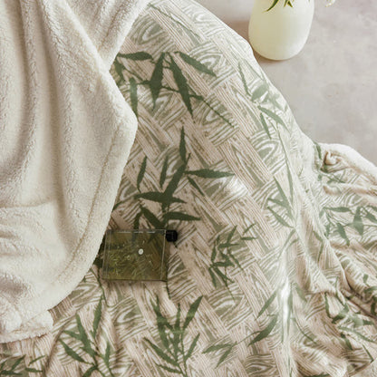 Ownkoti Zen Bambusblatt Wendbare Sherpa-Decke - image 8