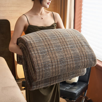 Ownkoti Wendbare Fleecedecke im klassischen Karomuster – vielseitig verwendbar - Taupe - 200cm x 230cm - image 15