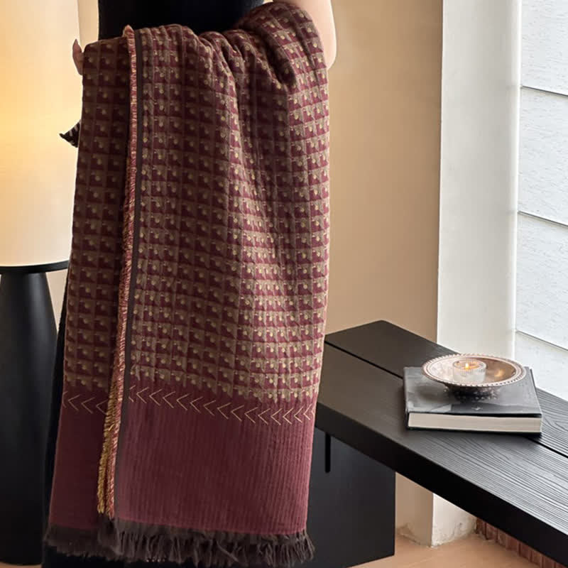 Ownkoti Vintage Baumwoll-Jacquard-Mehrzweckdecke - image 5