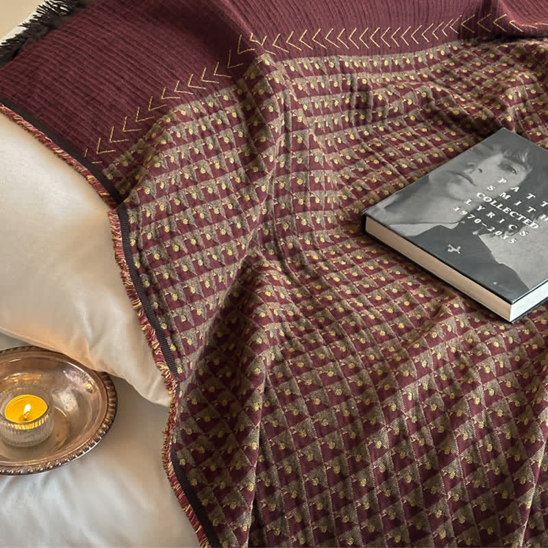 Ownkoti Vintage Baumwoll-Jacquard-Mehrzweckdecke - image 6