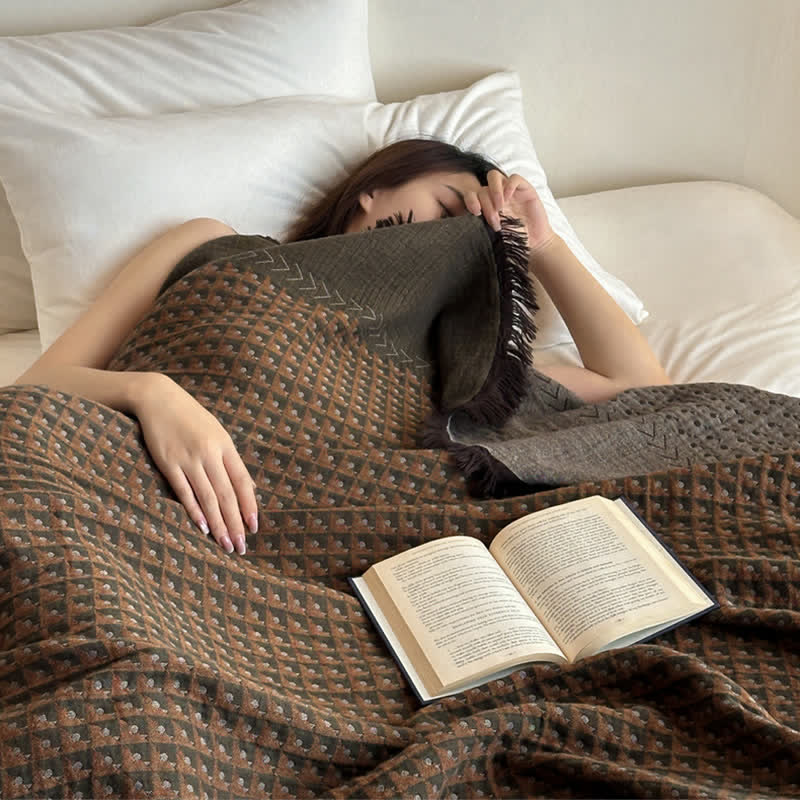 Ownkoti Vintage Baumwoll-Jacquard-Mehrzweckdecke - image 10