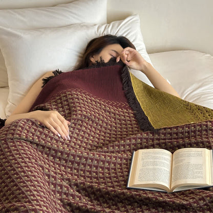 Ownkoti Vintage Baumwoll-Jacquard-Mehrzweckdecke - image 1