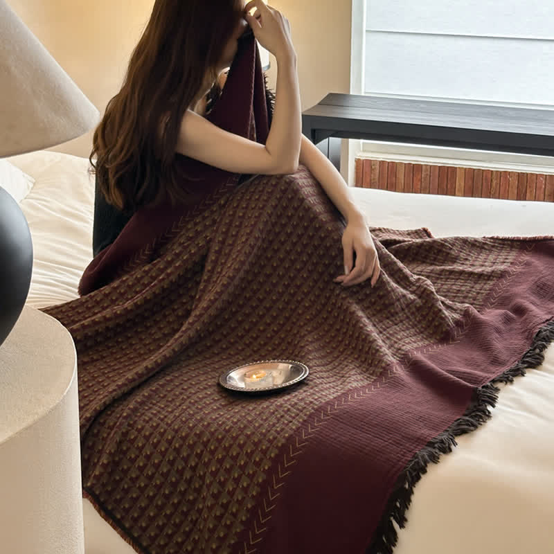 Ownkoti Vintage Baumwoll-Jacquard-Mehrzweckdecke - image 3