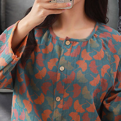 Ownkoti Loungewear-Set aus Ginkgoblatt-Jacquard-Baumwolle - image 5