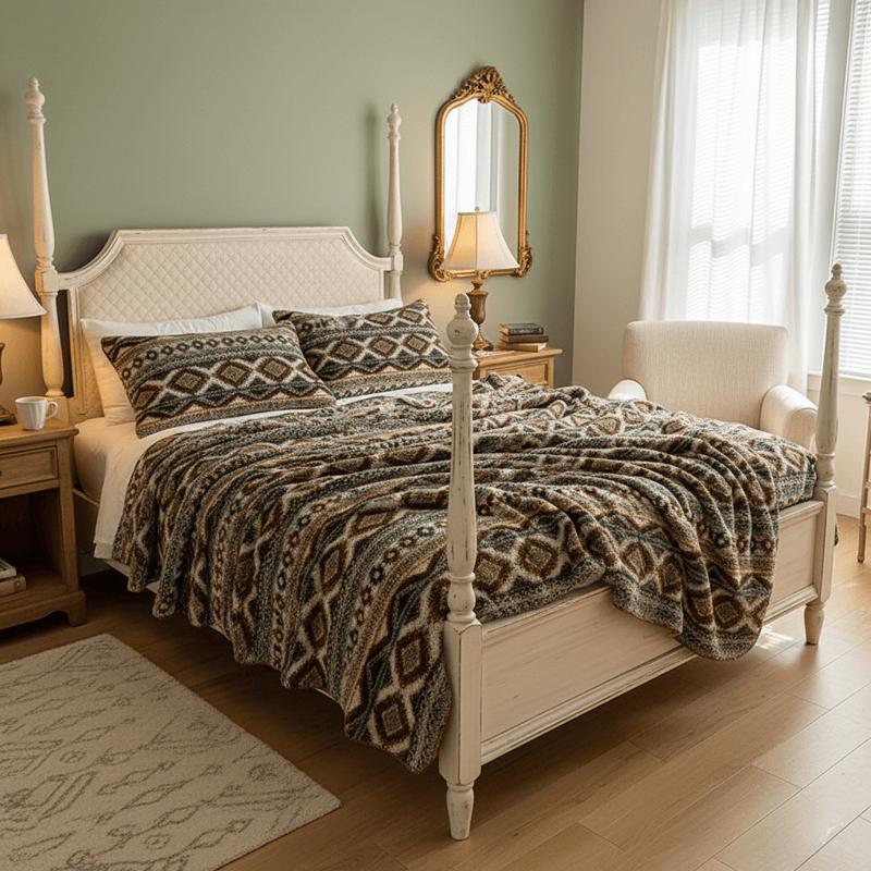 Ownkoti Flauschige Fleecedecke im Bohemian Chic - image 1