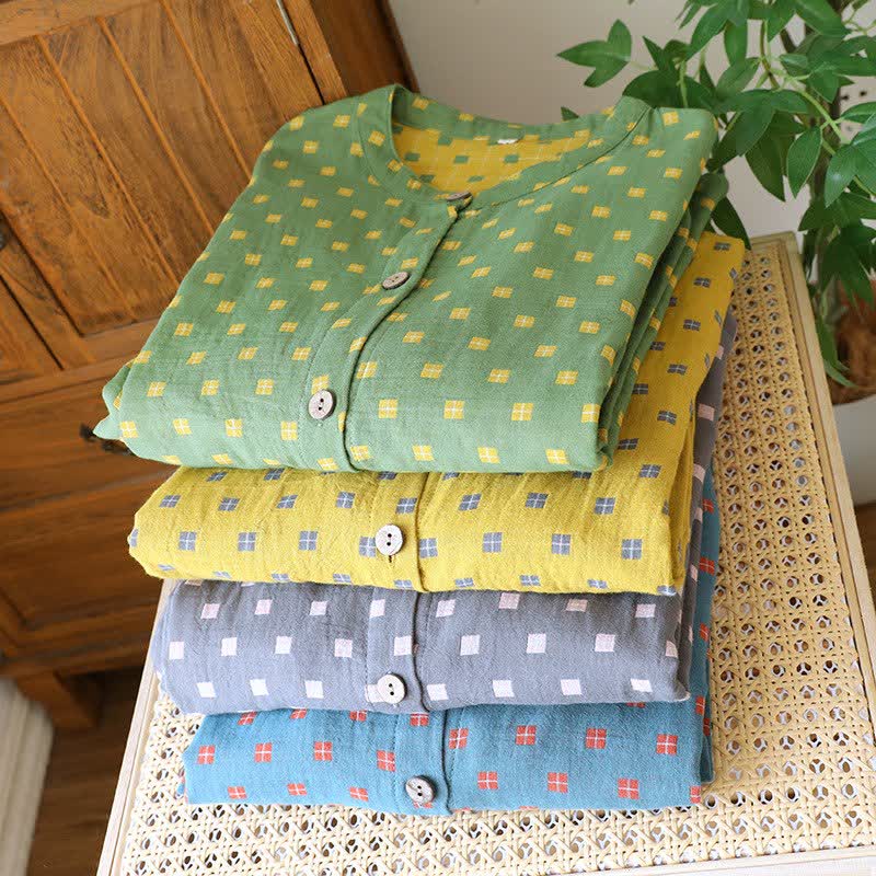 Ownkoti Loungewear aus Baumwollgaze mit langen Ärmeln - image 1