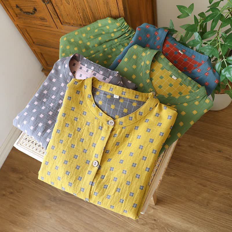 Ownkoti Loungewear aus Baumwollgaze mit langen Ärmeln - image 2