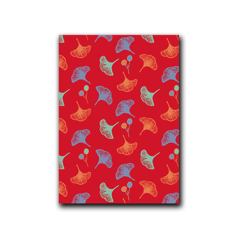 Ownkoti Dekorative Malerei im natürlichen Stil mit Ginkgoblättern - Rot & Grün - 40cm x 60cm - image 6