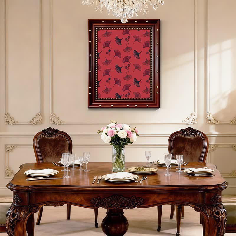 Ownkoti Dekorative Malerei im natürlichen Stil mit Ginkgoblättern - image 0