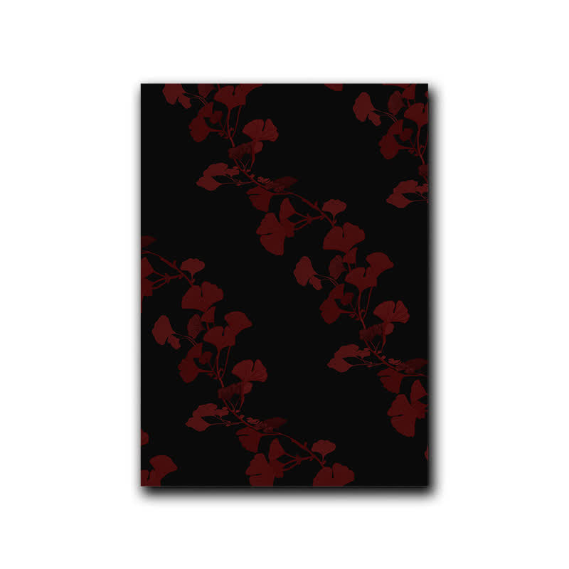 Ownkoti Großes Ginkgoblatt Dekoratives Gemälde - Schwarz & Rot - 40cm x 60cm - image 5