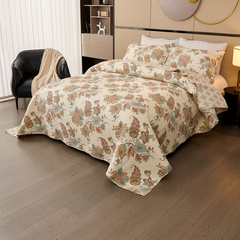 Ownkoti Stepp-Tagesdecken-Set aus natürlicher Baumwolle mit Paisley-Muster (3-teilig) - image 2