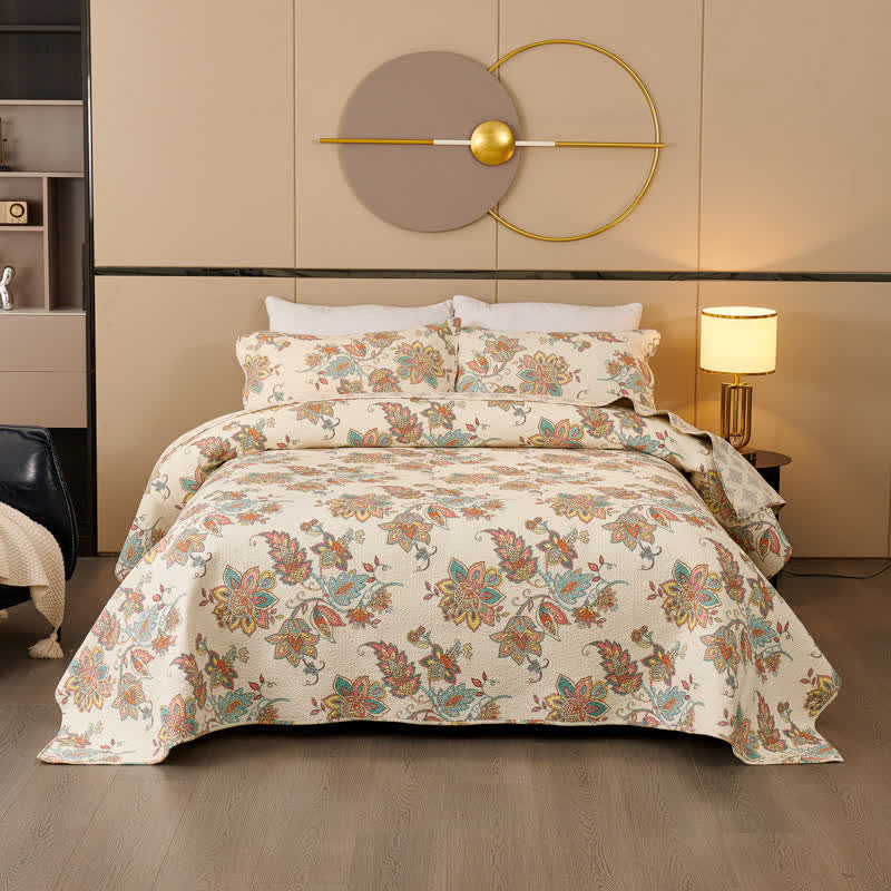 Ownkoti Stepp-Tagesdecken-Set aus natürlicher Baumwolle mit Paisley-Muster (3-teilig) - image 1