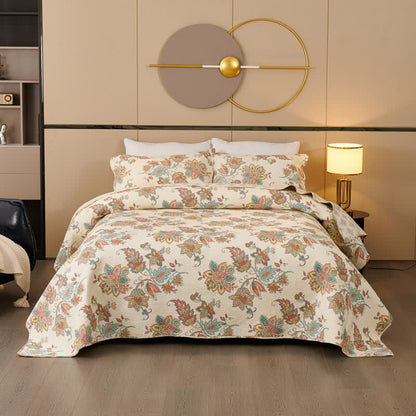 Ownkoti Stepp-Tagesdecken-Set aus natürlicher Baumwolle mit Paisley-Muster (3-teilig) - image 1