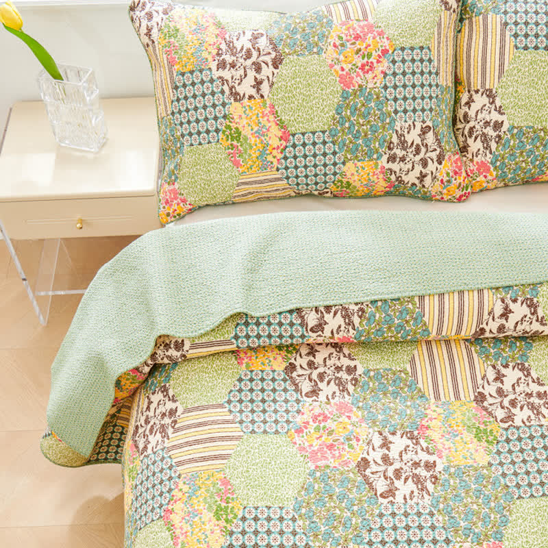 Ownkoti Patchwork-Steppbettwäsche-Set aus Baumwolle (3-teilig) - image 4