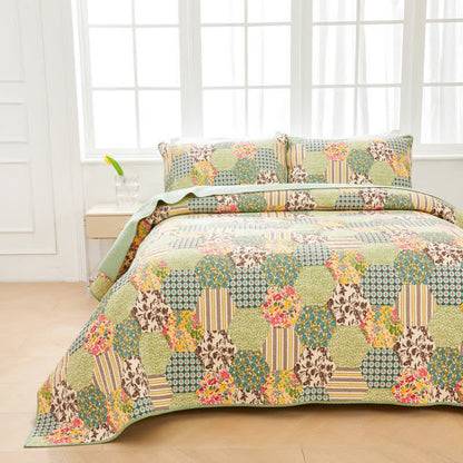 Ownkoti Patchwork-Steppbettwäsche-Set aus Baumwolle (3-teilig) - König - image 0