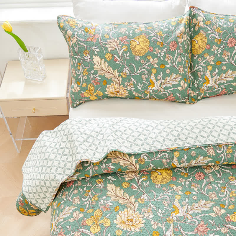 Ownkoti William Morris Floral Stepp-Tagesdecken-Set (3-teilig) - image 4