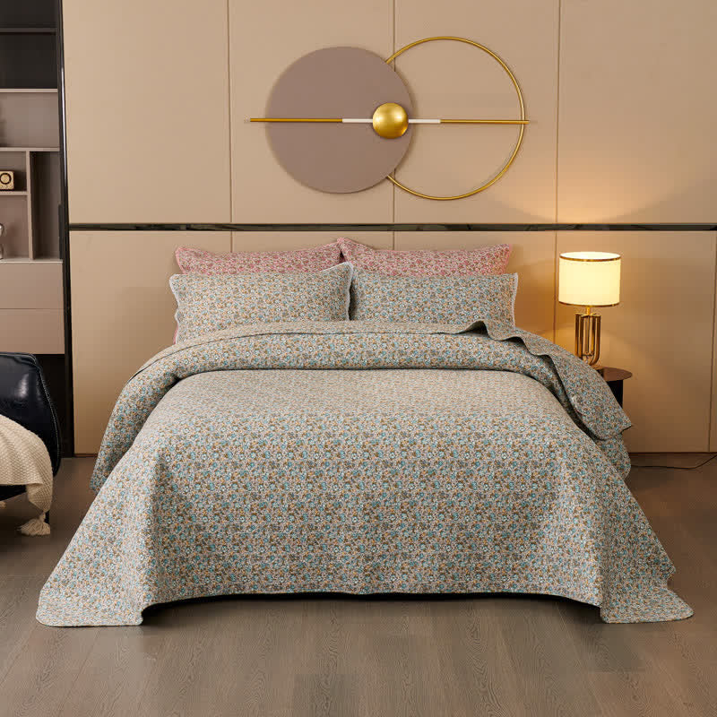 Ownkoti Baumwoll-Steppbettwäsche-Set mit zartem Blumenmuster (3-teilig) - image 6