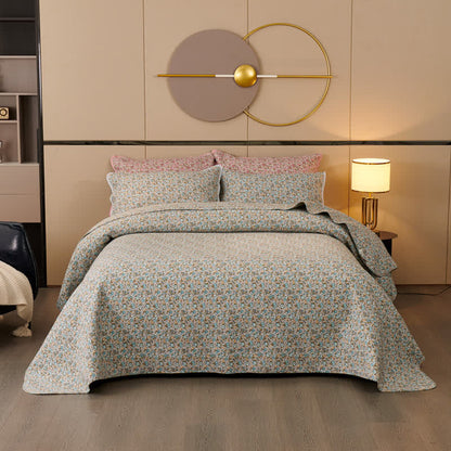 Ownkoti Baumwoll-Steppbettwäsche-Set mit zartem Blumenmuster (3-teilig) - image 6