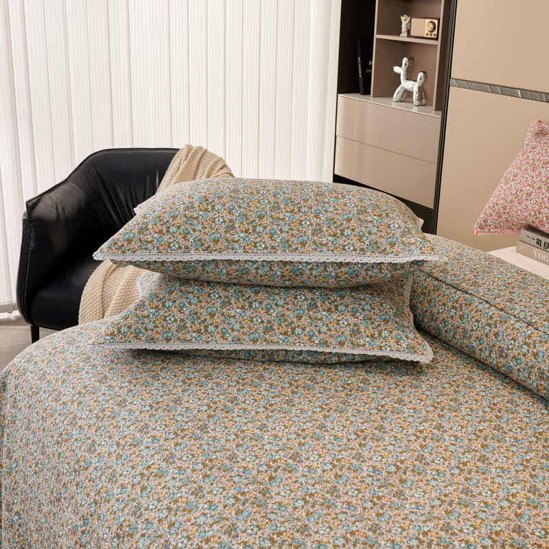 Ownkoti Baumwoll-Steppbettwäsche-Set mit zartem Blumenmuster (3-teilig) - image 8