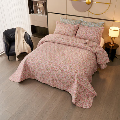 Ownkoti Baumwoll-Steppbettwäsche-Set mit zartem Blumenmuster (3-teilig) - image 2