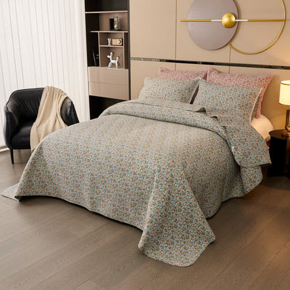 Ownkoti Baumwoll-Steppbettwäsche-Set mit zartem Blumenmuster (3-teilig) - image 7