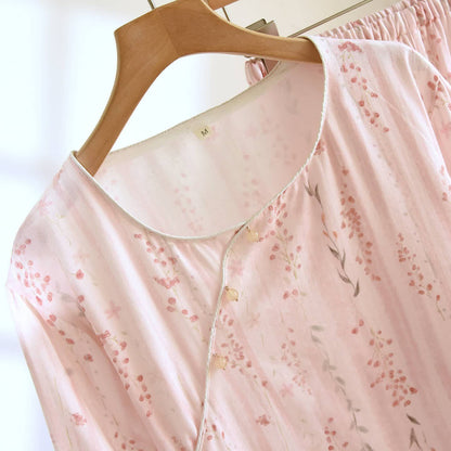 Ownkoti Orientalisch inspirierte gestreifte Loungewear aus Baumwolle mit Blumenmuster - image 2