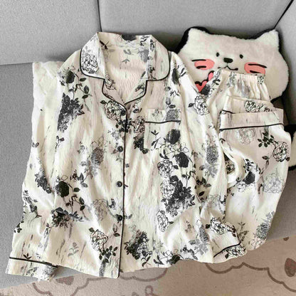 Ownkoti Loungewear-Set im Ink Style mit Rosenmuster - XXL - image 0