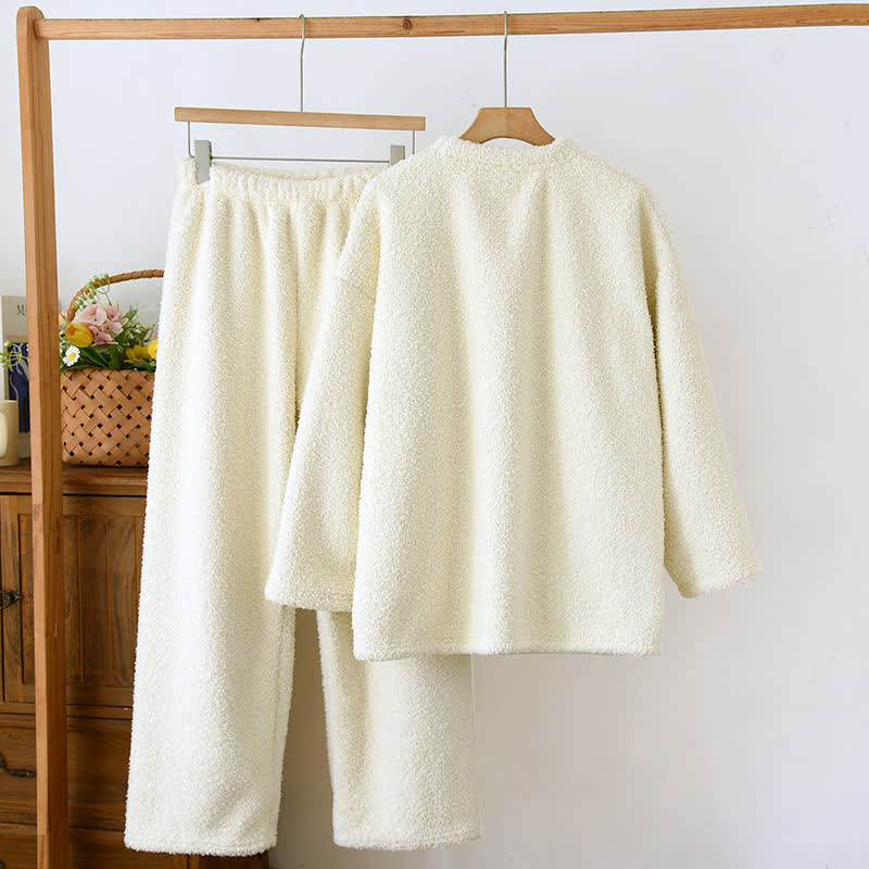 Ownkoti Loungewear-Set mit Erdbeermuster aus Sherpa-Fleece - image 3