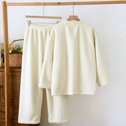 Ownkoti Loungewear-Set mit Erdbeermuster aus Sherpa-Fleece - image 3