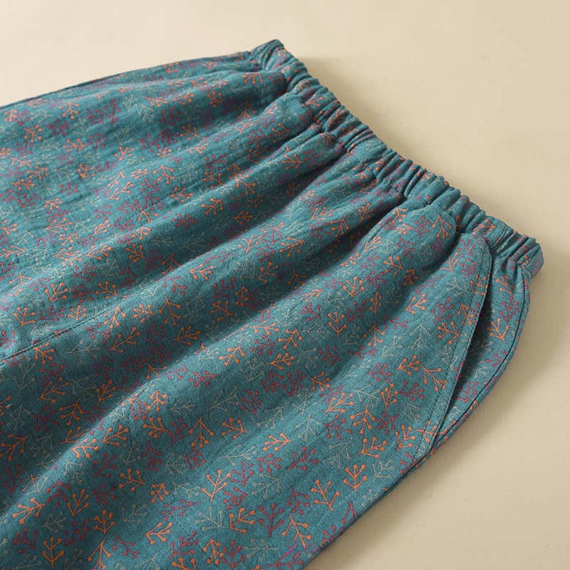 Vintage Baumwoll-Zweig-Langarm-Pyjama - image 5