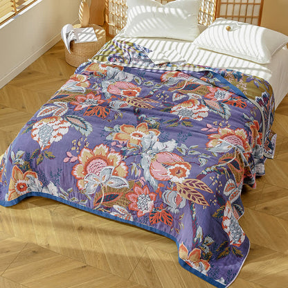 Traumhafter, floraler Quilt aus reiner Baumwollgaze - image 1