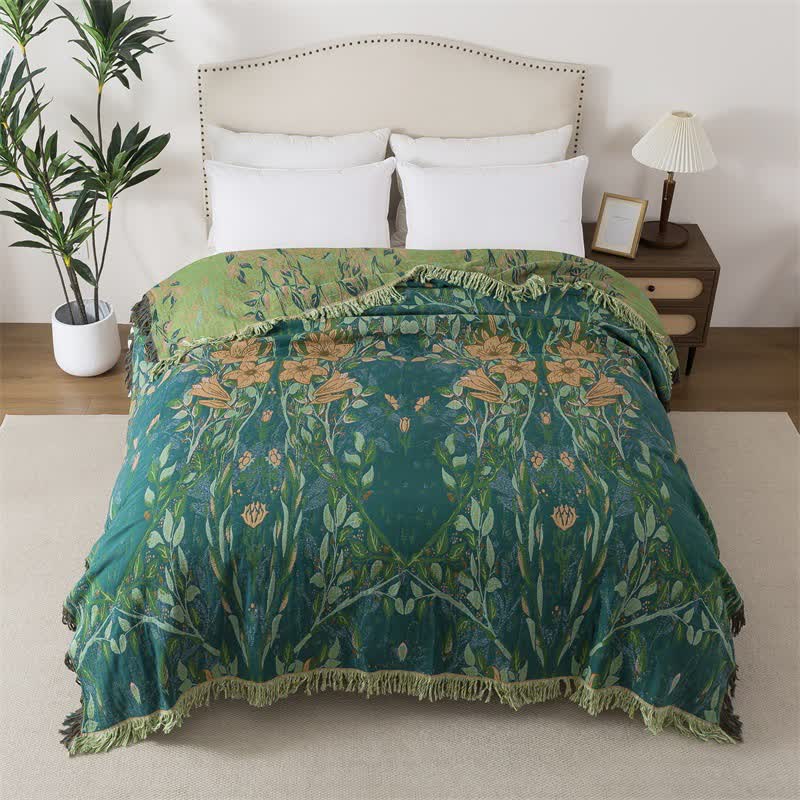 Ownkoti Lily Baumwollgaze-Quasten-Steppdecke - 200cm x 230cm - image 0