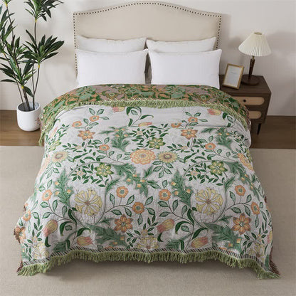 Ownkoti Refresh Floral Baumwollgaze Quasten-Steppdecke - 200cm x 230cm - image 0