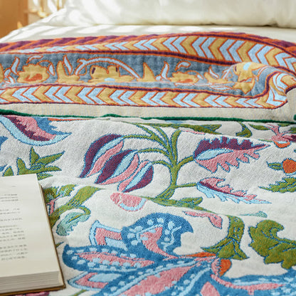 Ownkoti Steppdecke aus reiner Baumwollgaze mit Blumenmuster - image 3