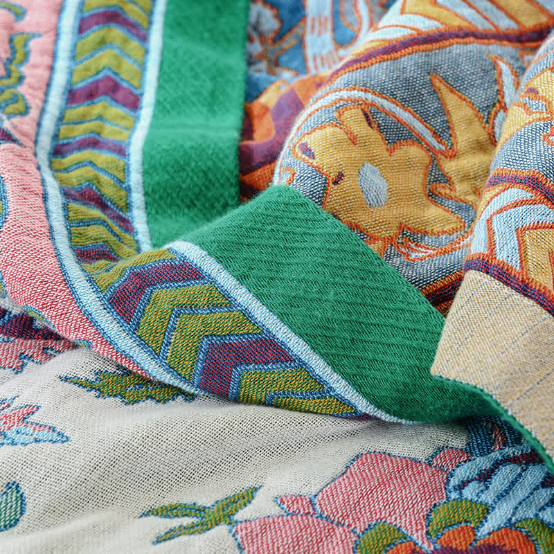 Ownkoti Steppdecke aus reiner Baumwollgaze mit Blumenmuster - image 4