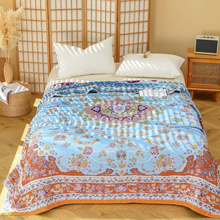 Ownkoti Baumwollgaze-Steppdecke mit lebendigem Vintage-Muster - 230cm x 250cm - image 0