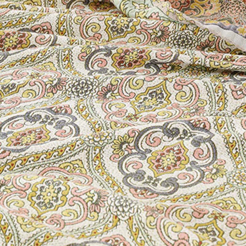 Ownkoti Elegante Vintage-Bettdecke aus Baumwollgaze mit Blumenmuster - image 4