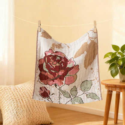 Ownkoti Elegantes, saugfähiges Küchenhandtuch aus Baumwolle mit Blumenmuster - image 5