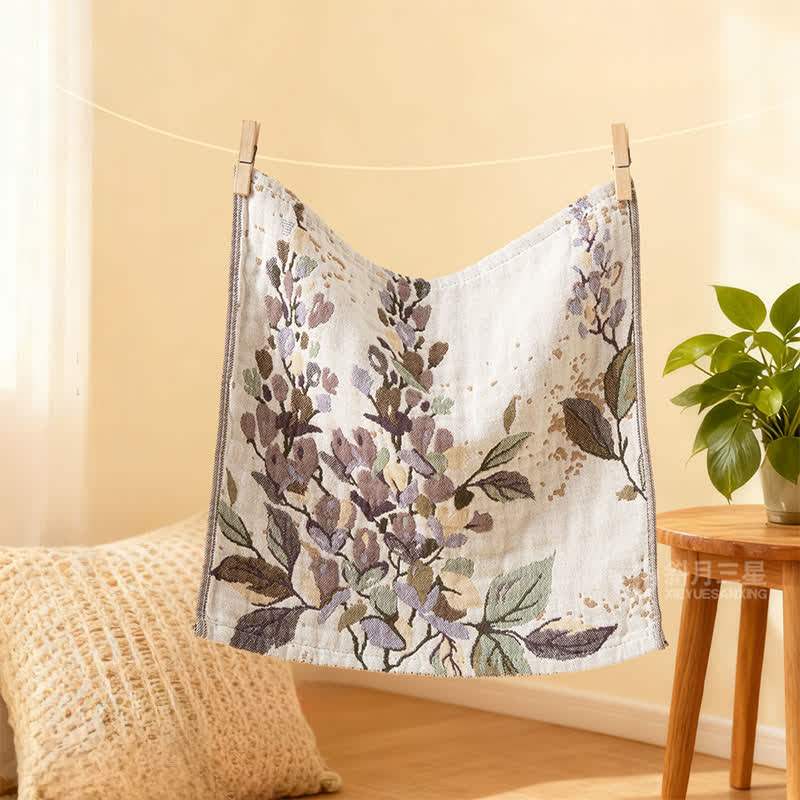 Ownkoti Elegantes, saugfähiges Küchenhandtuch aus Baumwolle mit Blumenmuster - image 4