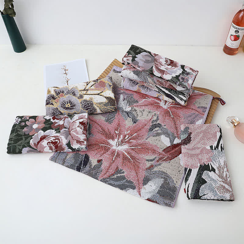 Ownkoti Luxuriöses, saugfähiges Küchenhandtuch aus Baumwolle mit Blumenmuster - image 4