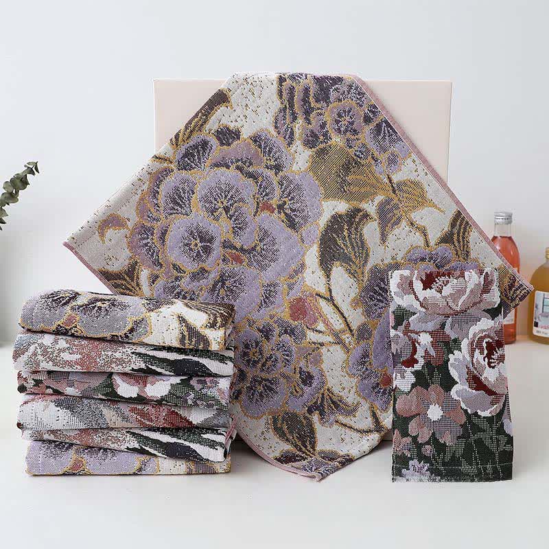 Ownkoti Luxuriöses, saugfähiges Küchenhandtuch aus Baumwolle mit Blumenmuster - image 2